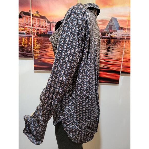 Reiss Navy/Red Lola Printed Shirt Women's US SIZE 10 NEW $260.00 #X - Picture 6 of 14